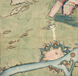 Kaart over Friderichstad met zijn situatie zoals die na